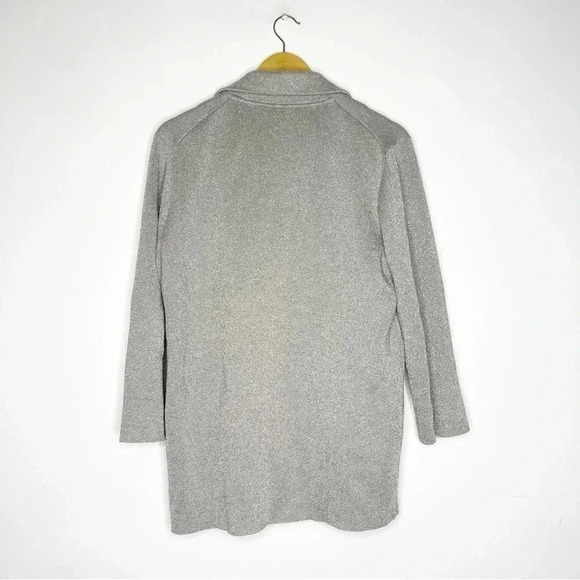 J.Crew Silver Sparkly Sophie open-front sweater blazer Size Medium - Picture 9 of 9